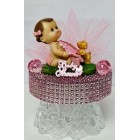 Baby Shower Baby Girl With Baby Bottle Cake Topper Centerpiece Decoration 4" W